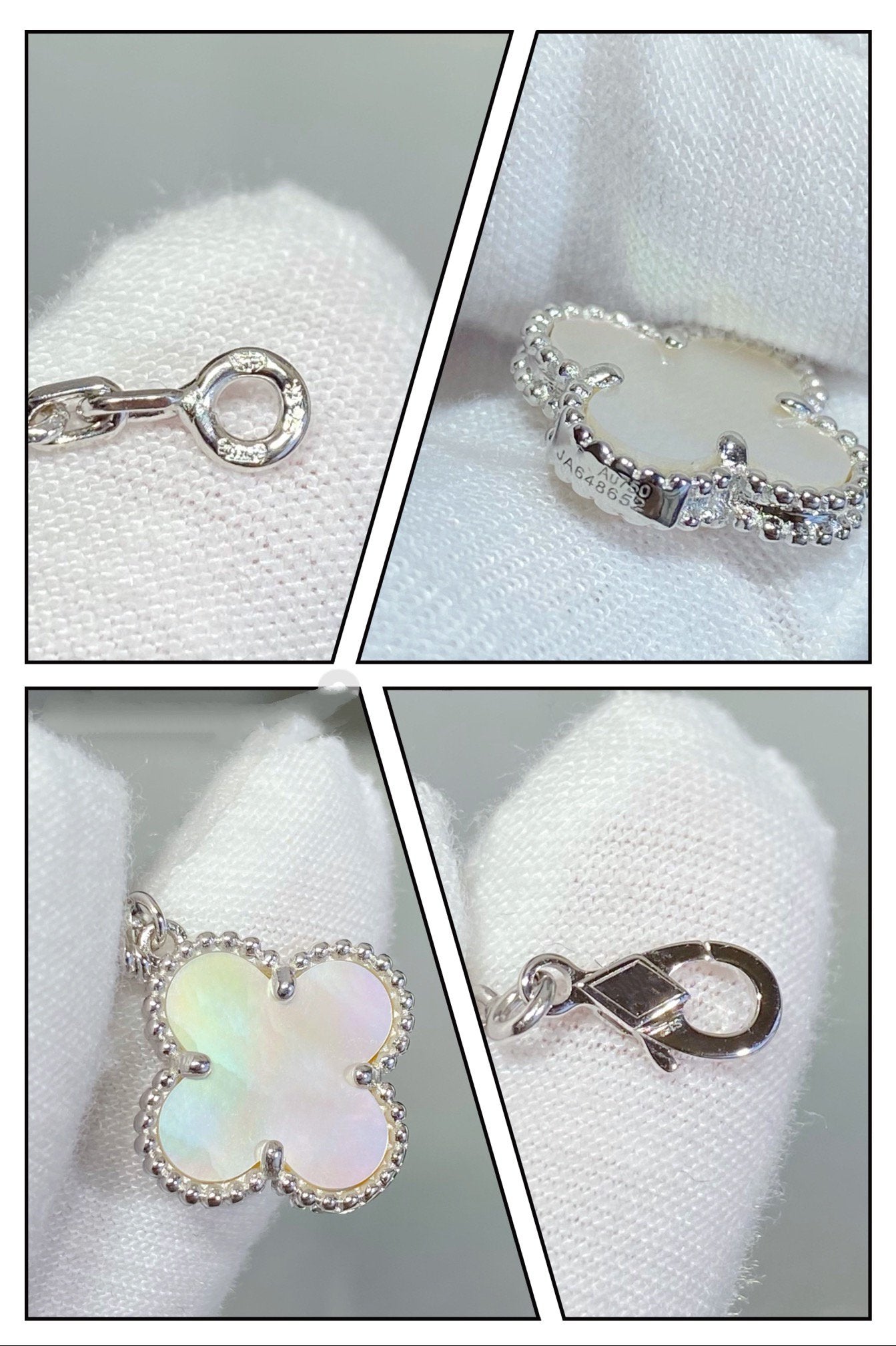 Loco CLOVER 5 MOTIF WHITE MOP SILVER BRACELET