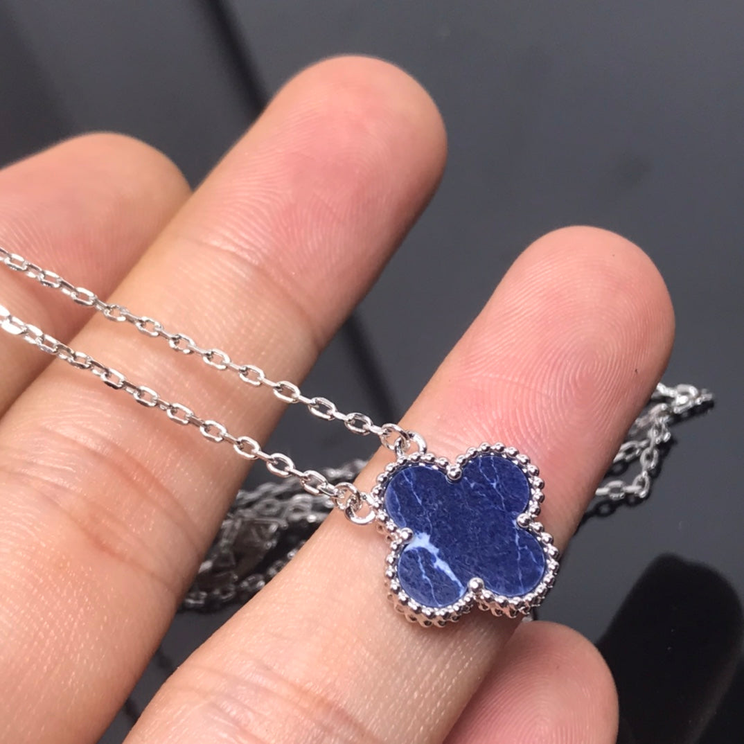 Loco CLOVER PIETERSITE SILVER LONG NECKLACE