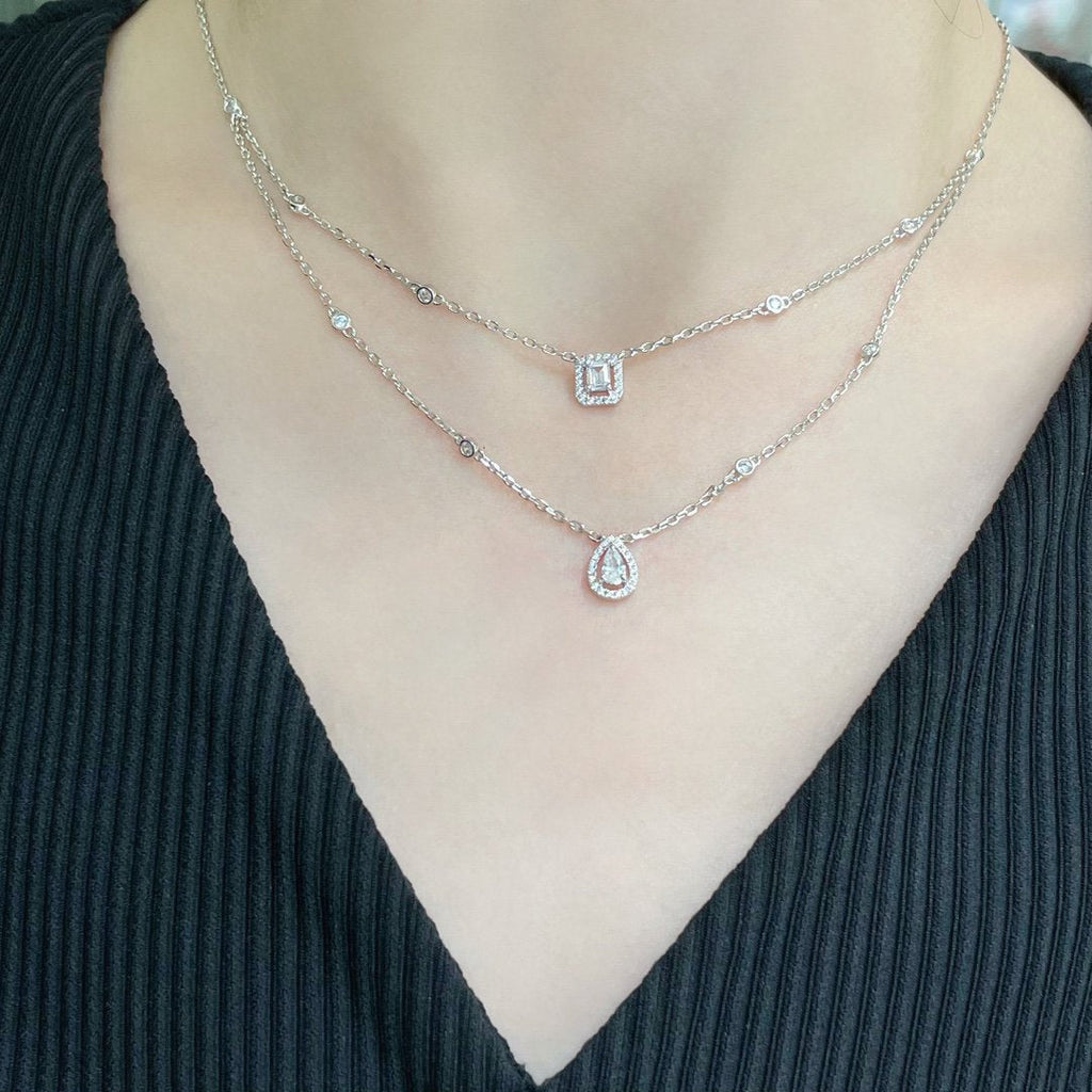 [Loco jewelrys]MY TWIN 2 ROW DIAMOND NECKLACE