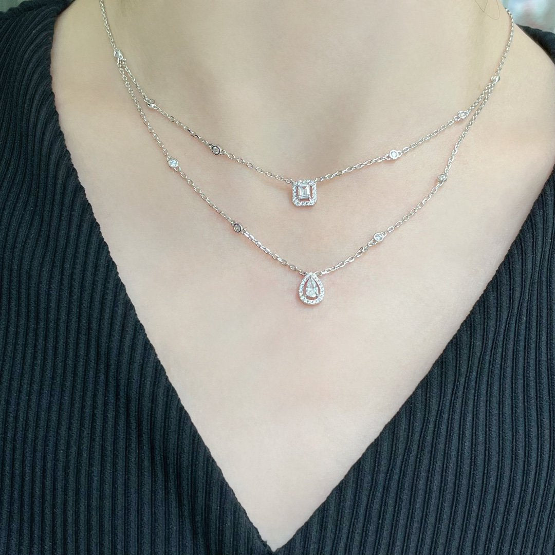 [Loco jewelrys]MY TWIN 2 ROW DIAMOND NECKLACE