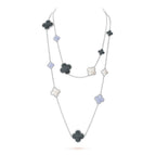 Loco CLOVER 16 MOTIF CHALCEDONY MOP SILVER NECKLACE