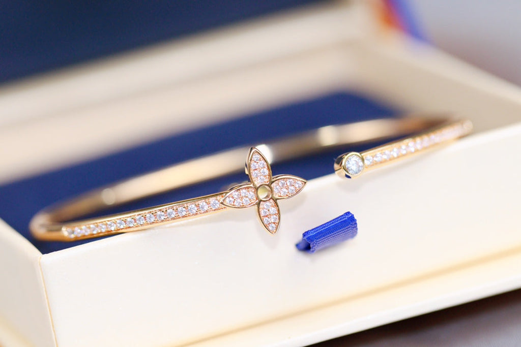 Loco IDYLLE PINK GOLD OPEN BRACELET DIAMOND PAVED