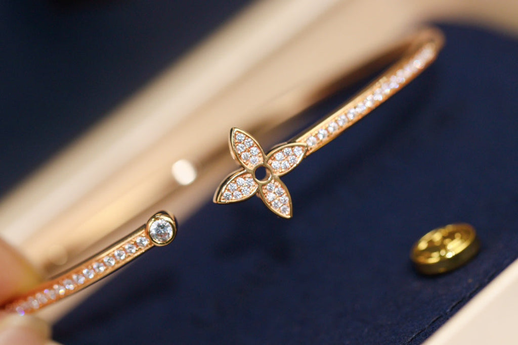 Loco IDYLLE PINK GOLD OPEN BRACELET DIAMOND PAVED
