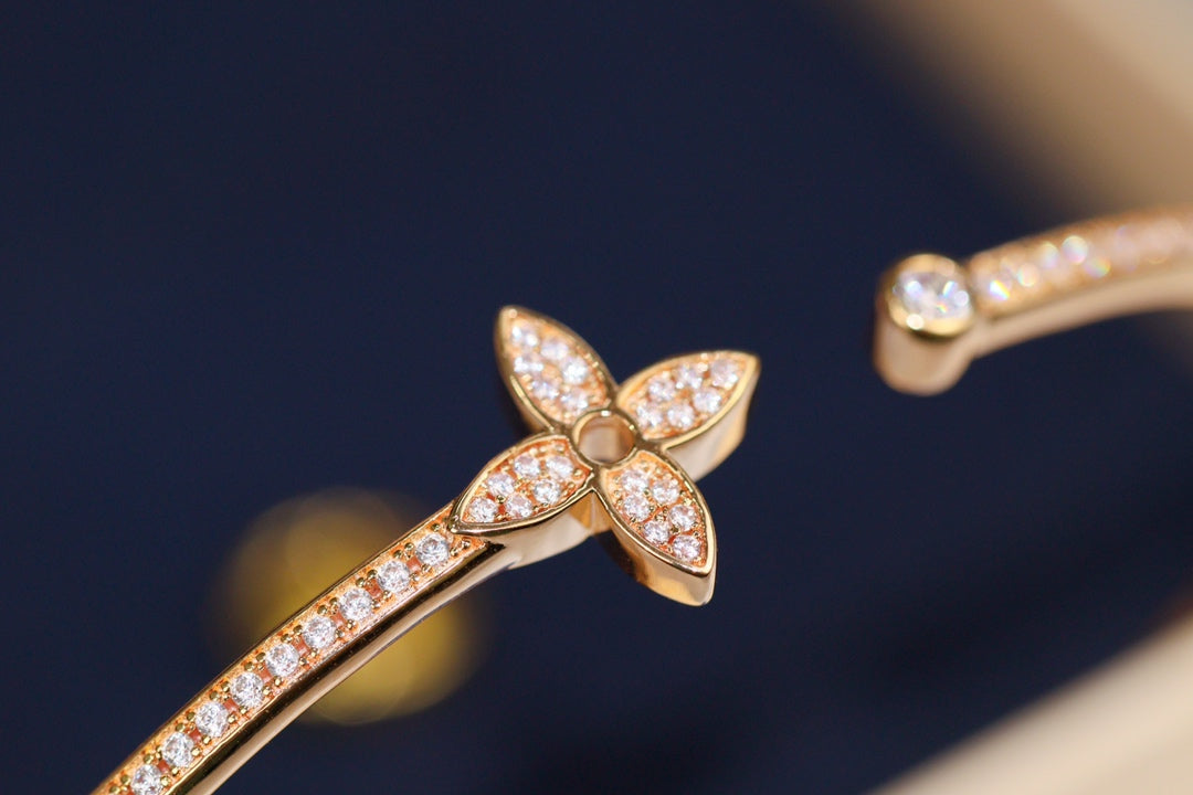 Loco IDYLLE PINK GOLD OPEN BRACELET DIAMOND PAVED