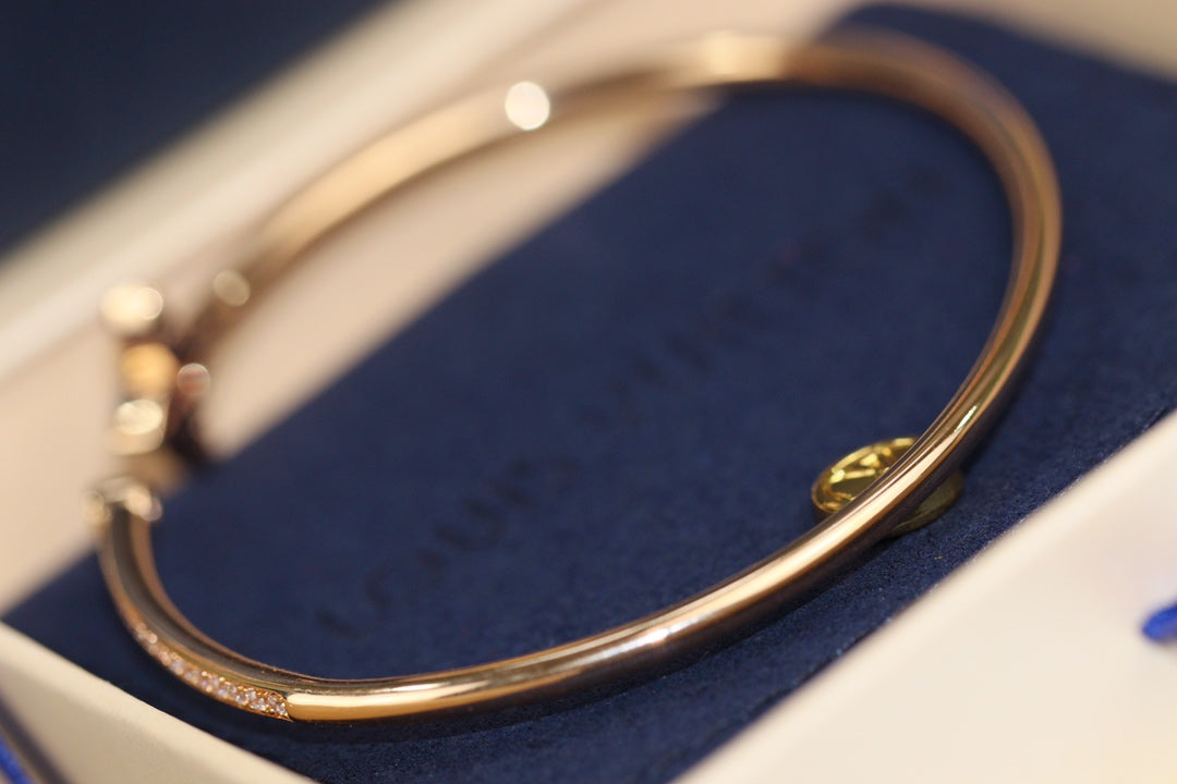 Loco IDYLLE PINK GOLD OPEN BRACELET DIAMOND PAVED