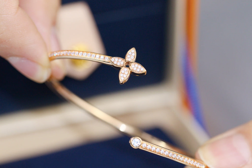 Loco IDYLLE PINK GOLD OPEN BRACELET DIAMOND PAVED