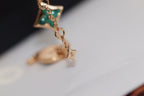 Loco STAR AND SUN 4 MOTIF PINK GOLD MALACHITE BRACELET