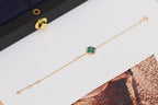 Loco STAR AND SUN 4 MOTIF PINK GOLD MALACHITE BRACELET