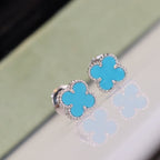 Loco CLOVER MINI TURQUOISE SILVER STUD EARRINGS