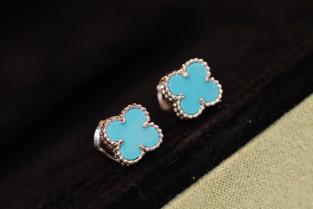 Loco CLOVER MINI TURQUOISE SILVER STUD EARRINGS