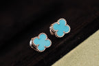 Loco CLOVER MINI TURQUOISE SILVER STUD EARRINGS