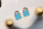 Loco CLOVER MINI TURQUOISE SILVER STUD EARRINGS