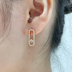 [Loco jewelrys]MOVE UNO STUD DIAMOND PAVED EARRINGS
