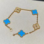 [Loco ]New CLOVER 5 MOTIF BLUE AGATE BRACELET COLLECTION