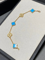 [Loco ]New CLOVER 5 MOTIF BLUE AGATE BRACELET COLLECTION