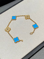 [Loco ]New CLOVER 5 MOTIF BLUE AGATE BRACELET COLLECTION