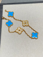 [Loco ]New CLOVER 5 MOTIF BLUE AGATE BRACELET COLLECTION