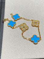 [Loco ]New CLOVER 5 MOTIF BLUE AGATE BRACELET COLLECTION