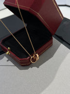 Loco LOVE NECKLACE DOUBLE RING PINK GOLD