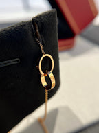Loco LOVE NECKLACE DOUBLE RING PINK GOLD