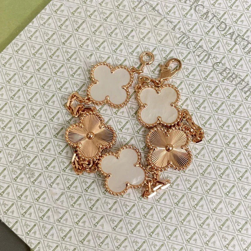 [Loco ]New CLOVER WHITE PEARL MOP 5 MOTIF BRACELET COLLECTION