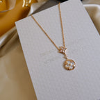 Loco STAR AND SUN WHITE MOP 2 MOTIF PINK GOLD NECKLACE