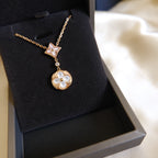 Loco STAR AND SUN WHITE MOP 2 MOTIF PINK GOLD NECKLACE