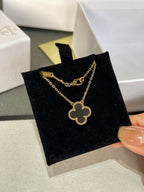 Loco CLOVER ROCK CRYSTAL ROSE GOLD NECKLACE