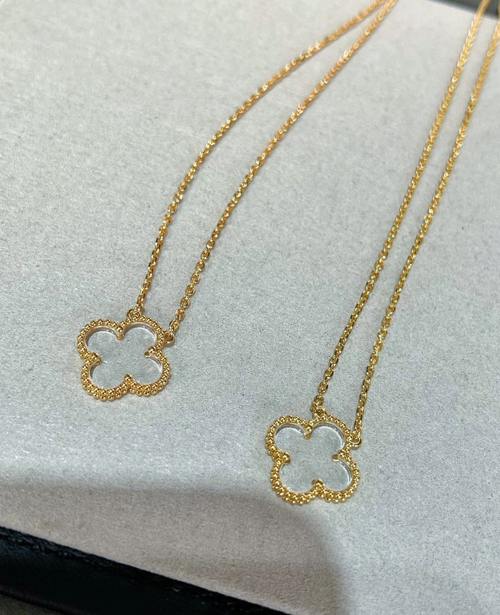Loco CLOVER ROCK CRYSTAL ROSE GOLD NECKLACE