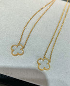 Loco CLOVER ROCK CRYSTAL ROSE GOLD NECKLACE