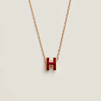 Loco HM CLIC RED ENAMEL GOLD NECKLACE