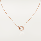 Loco LOVE 7.6MM NECKLACE ROSE GOLD AND SILVER  FULL DIAMOND