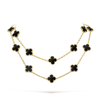 Loco CLOVER 20 MOTIFS ONYX NECKLACE