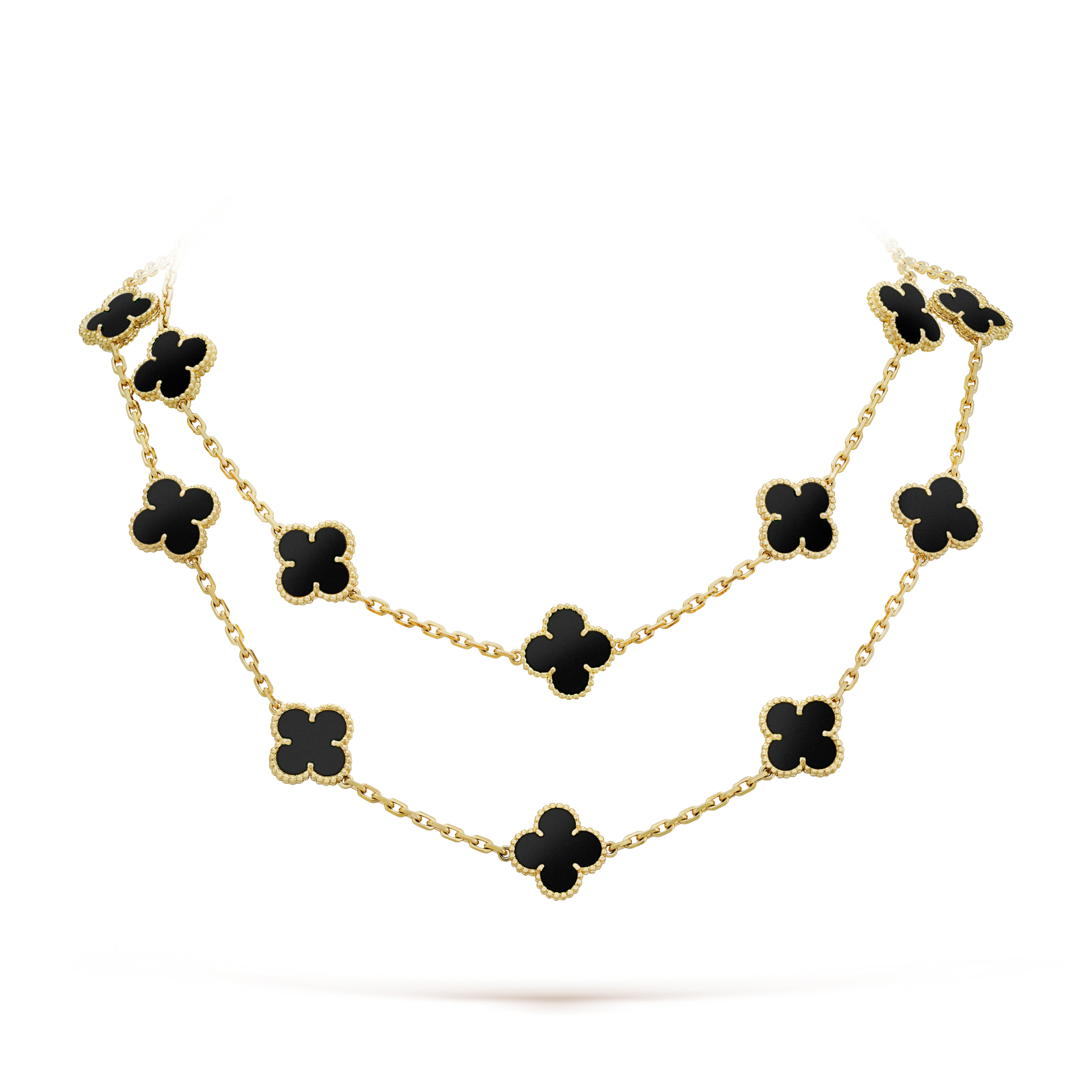 Loco CLOVER 20 MOTIFS ONYX NECKLACE