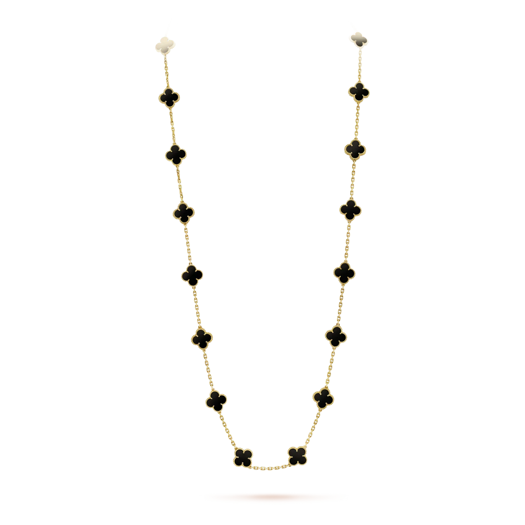 Loco CLOVER 20 MOTIFS ONYX NECKLACE