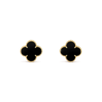 Loco CLOVER MEDIUM 1 MOTIFS  ONYX STUD EARRINGS