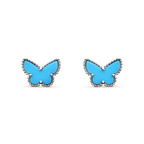 Loco BUTTERFLY TURQUOISE EARRINGS SILVER