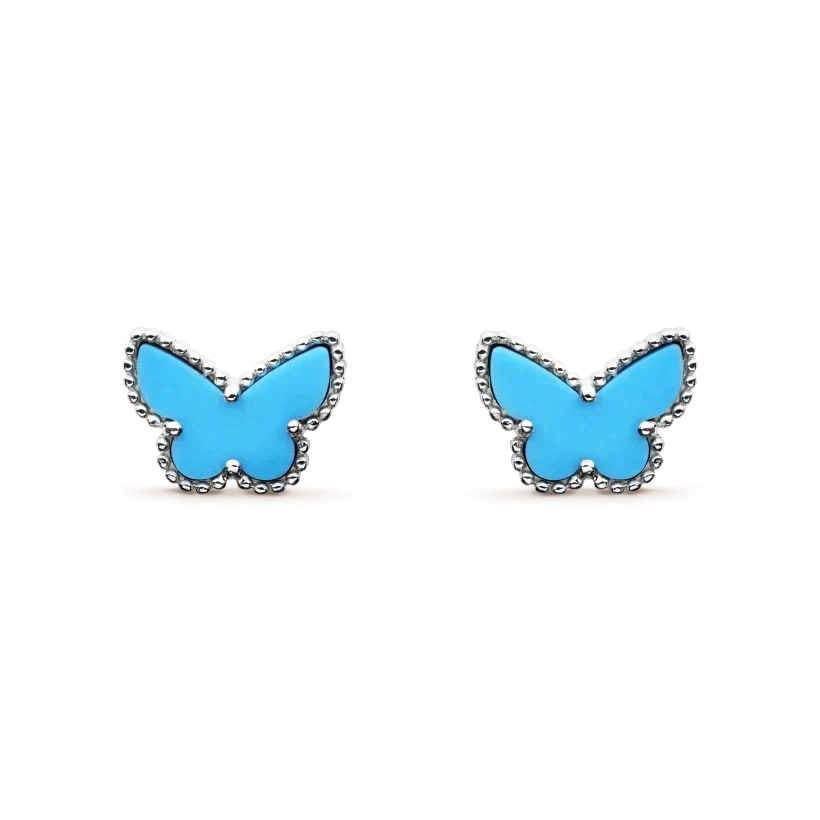 Loco BUTTERFLY TURQUOISE EARRINGS SILVER