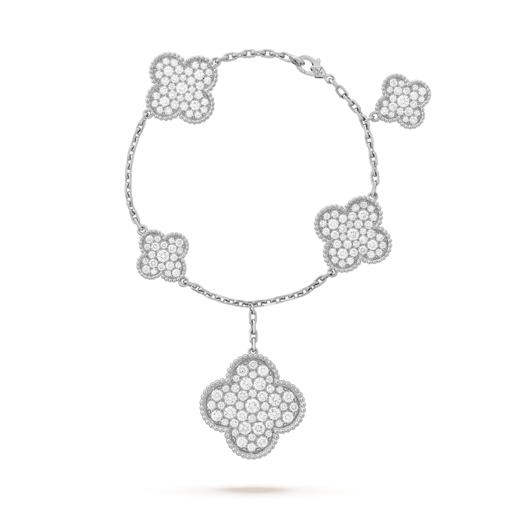 Loco CLOVER 6 MOTIFS SILVER DIAMOND BRACELET