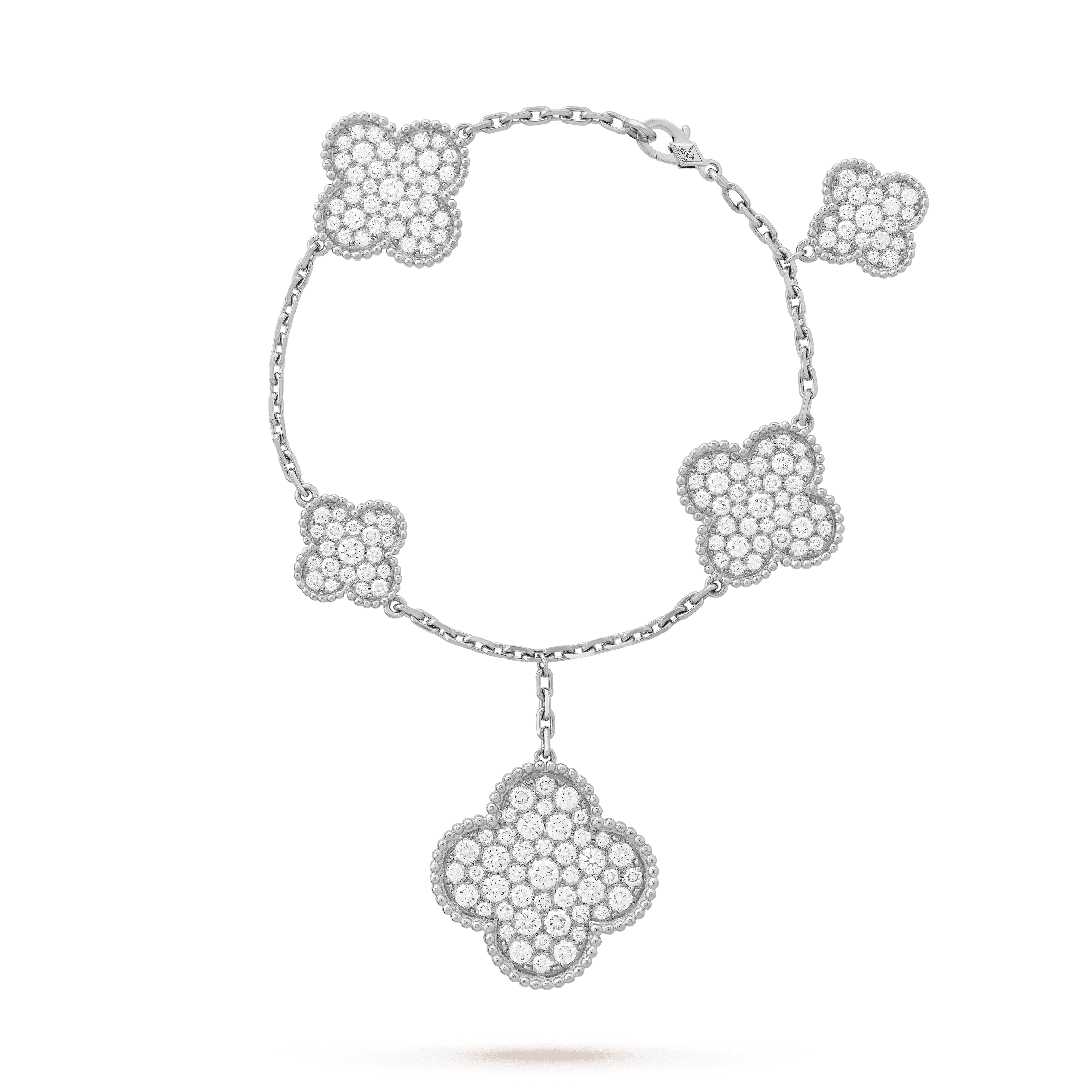Loco CLOVER 6 MOTIFS SILVER DIAMOND BRACELET