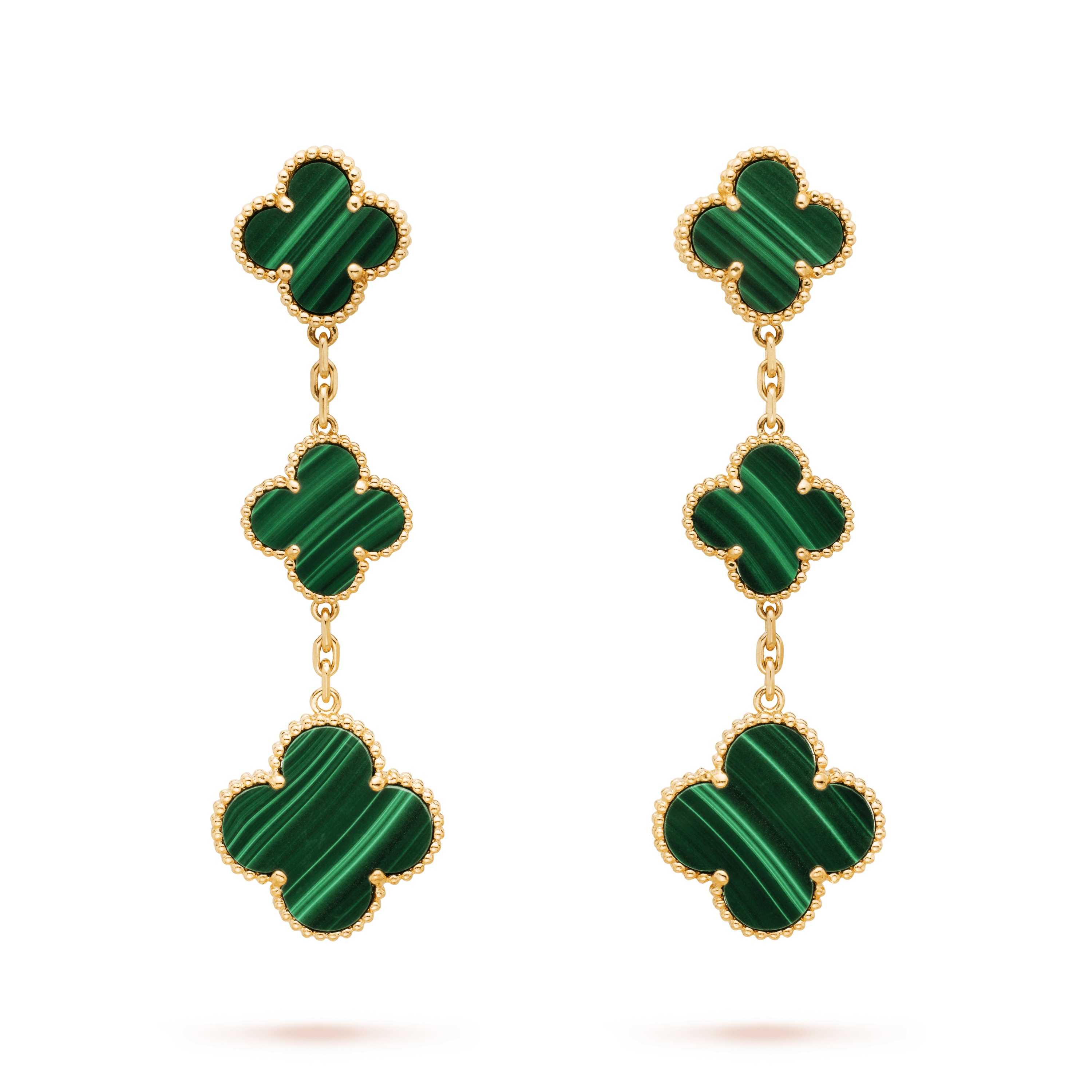 Loco CLOVER MALACHITE 3 MOTIFS GOLD