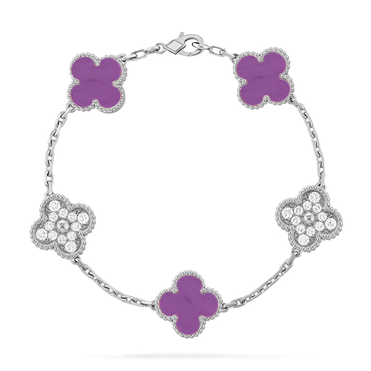 [Loco ]New  CLOVER 5 MOTIF VIOLET BRACELET COLLECTION