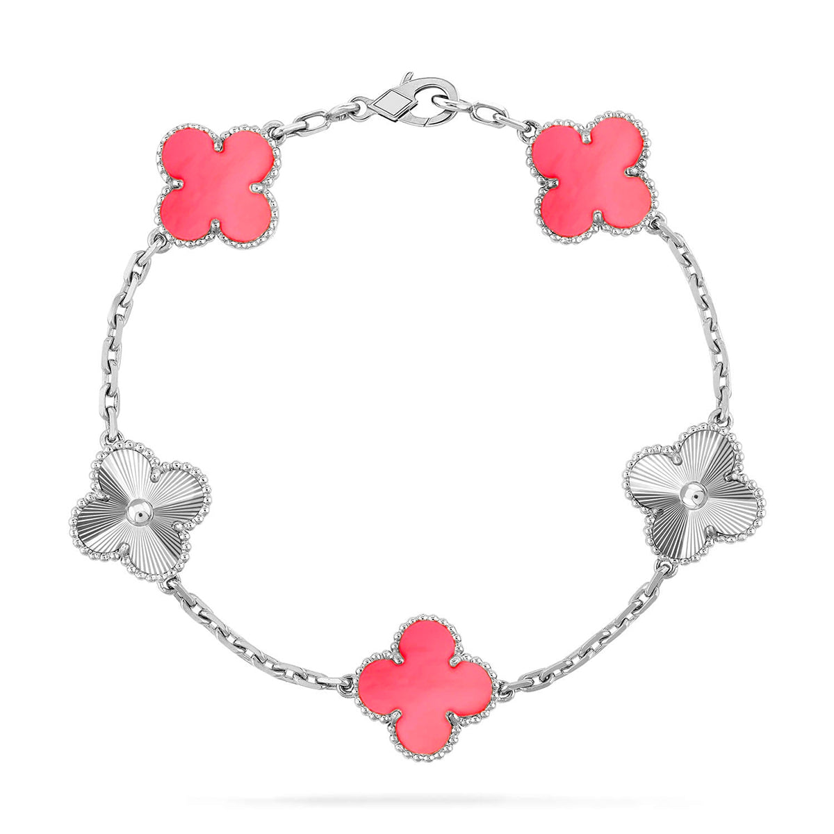 [Loco ]New  CLOVER 5 MOTIFS  PINK MOP BRACELET COLLECTION