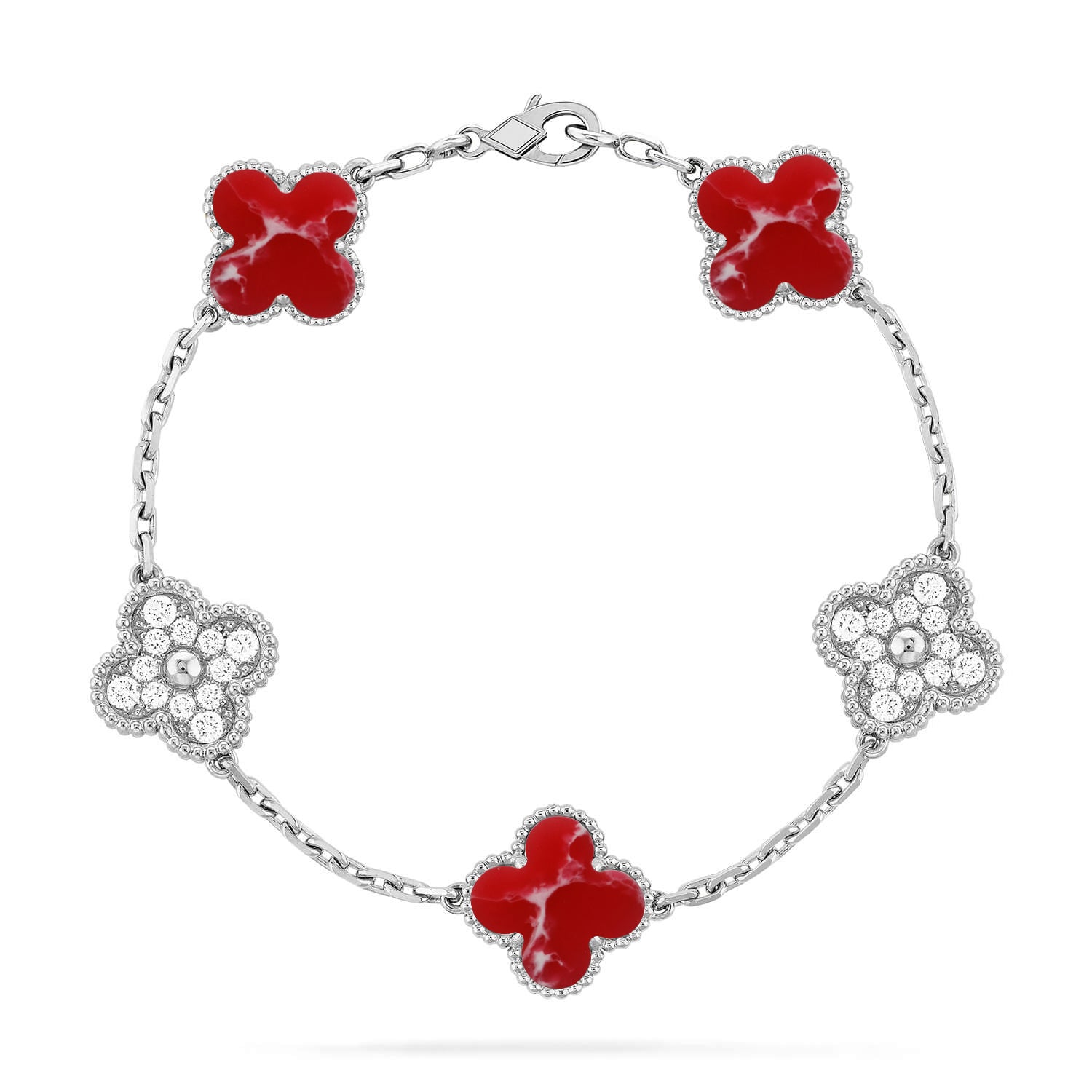 [Loco ]New CLOVER 5 MOTIF RED PATTERN BRACELET COLLECTION