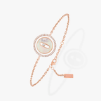 [Loco jewelrys]LUCKY MOVE WHITE MOTHER OF PEARL PINK GOLD DIAMOND BRACELET