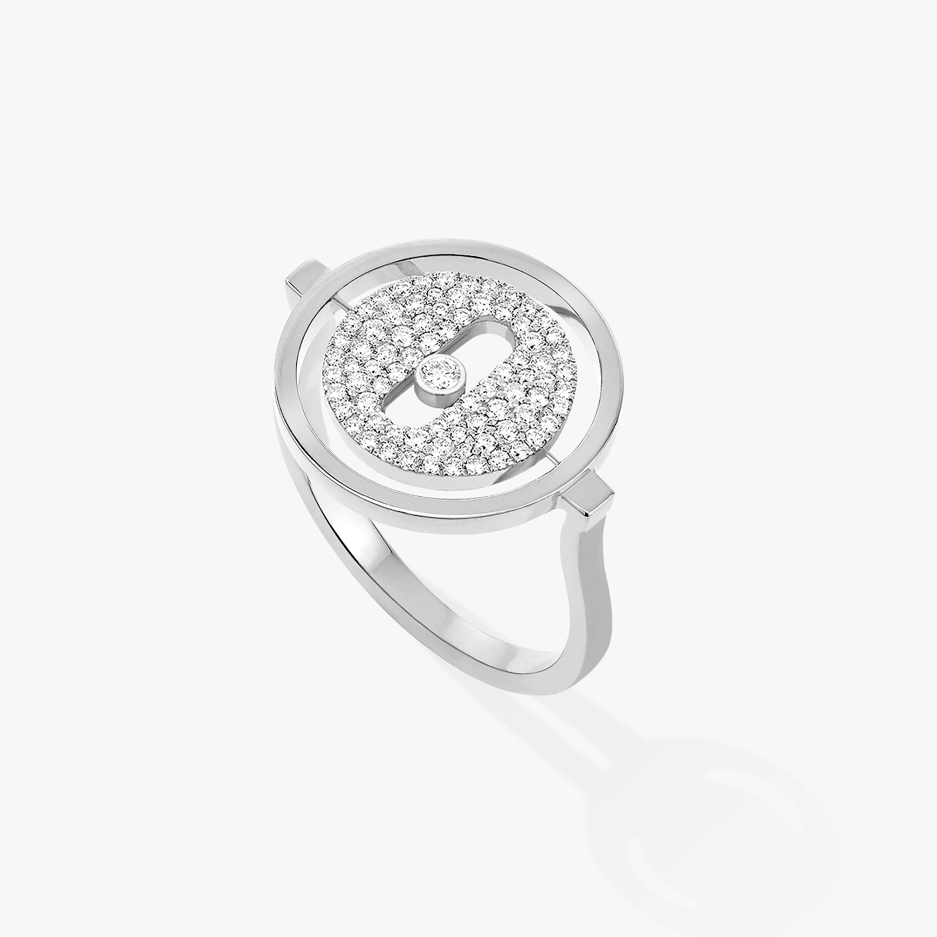 [Loco jewelrys]LUCKY MOVE PAVED SILVER DIAMOND RING