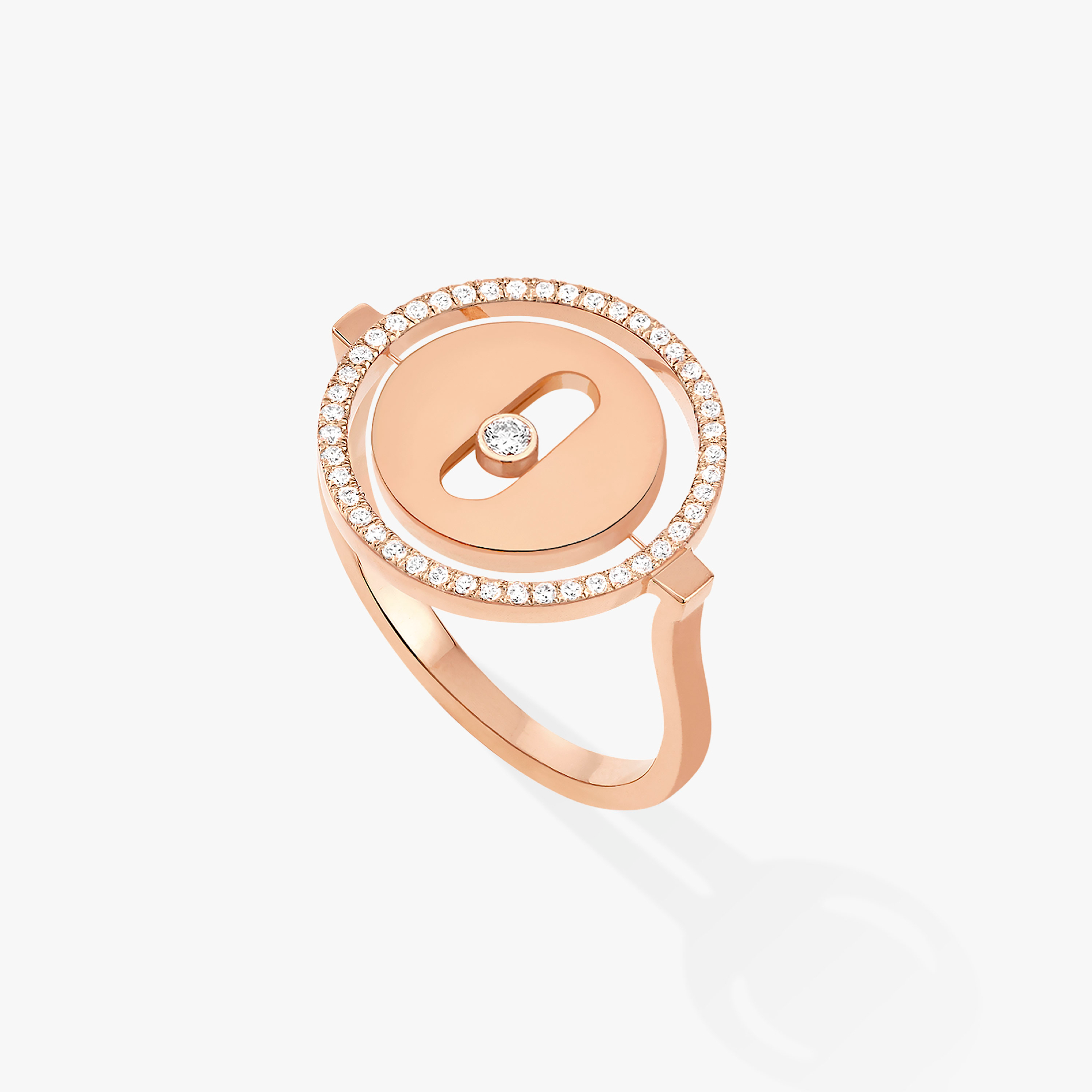 [Loco jewelrys]LUCKY MOVE PINK GOLD DIAMOND RING