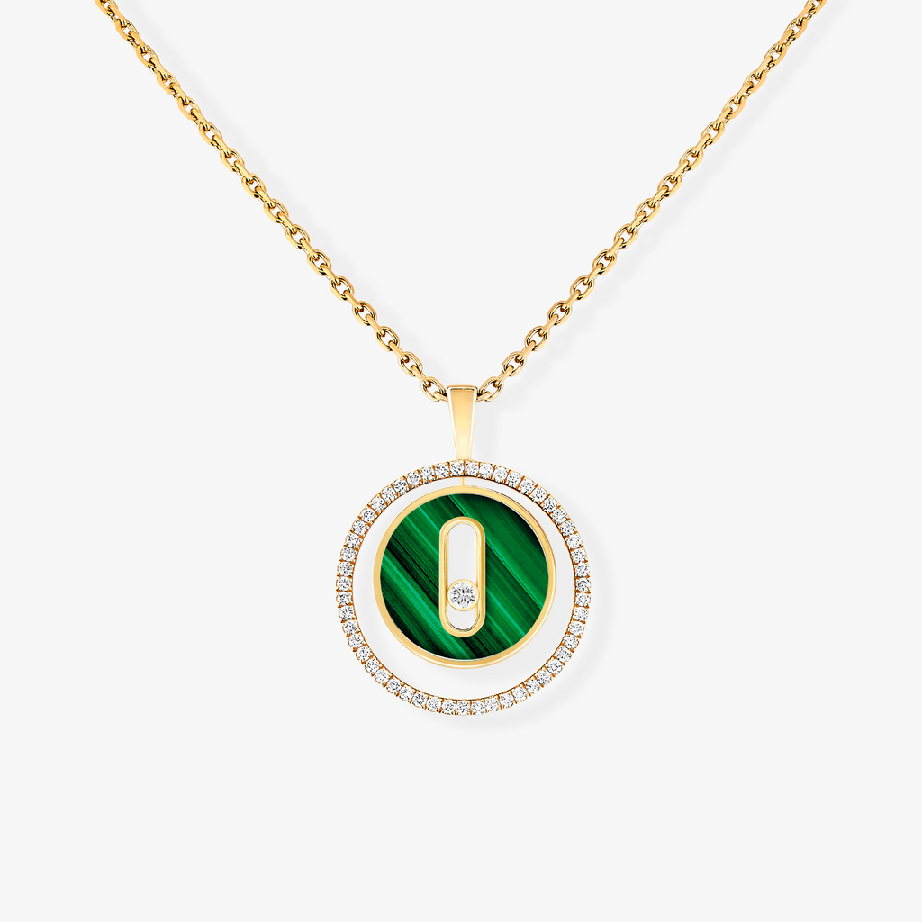 [Loco jewelrys]LUCKY MOVE 1 DIAMOND MALACHITE GOLD DIAMOND NECKLACE