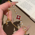 Loco CLOVER 5 MOTIF PINK BLUE RED WHITE BRACELET
