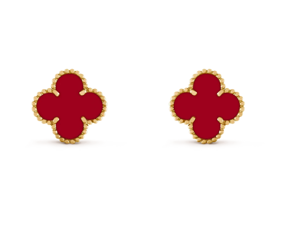 [Loco ] CLOVER 20MM RED AGATE EARRINGS